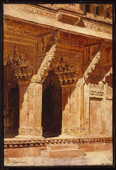 Edwin Lord Weeks Curiously Wrought Red Sandstone Arches Fort Agra India oil painting image